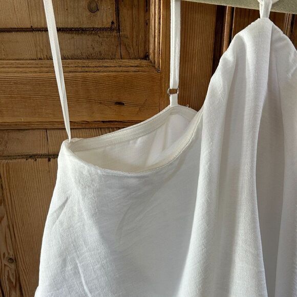 NWT Fanco‎ Shop Small White Ruffled Layered Dress Y Neck Strappy Tank Top - Picture 5 of 14